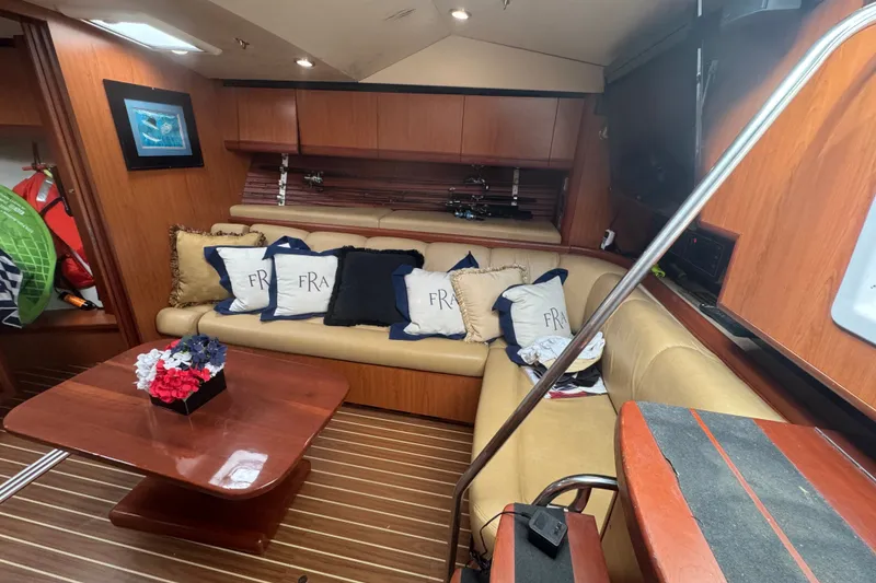 Slide: The Image of Luxurious interior of 2008 Luhrs 41 Open yacht with cozy seating and elegant decor. - 85