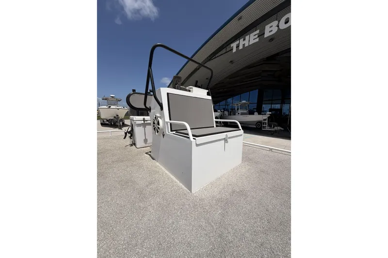 Slide: The Image of Outdoor seating area with modern design at a boat showroom, Custom Battersea model, 2017. - 10