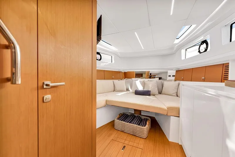 Slide: The Image of Luxurious interior of 2021 Bluegame BG 42 yacht with cozy seating and modern design. - 46