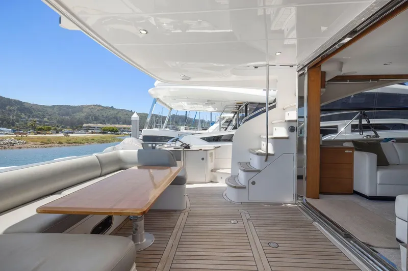Slide: The Image of Luxurious 2015 Princess 60 Flybridge Motor Yacht with spacious deck and elegant interior. - 11
