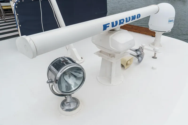 Slide: The Image of Radar and spotlight equipment on 1969 Burger Flush Deck yacht. - 25