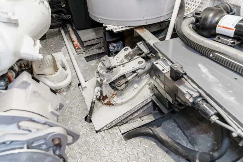 Slide: The Image of Engine room of a 1969 Burger Flush Deck yacht with mechanical components. - 79