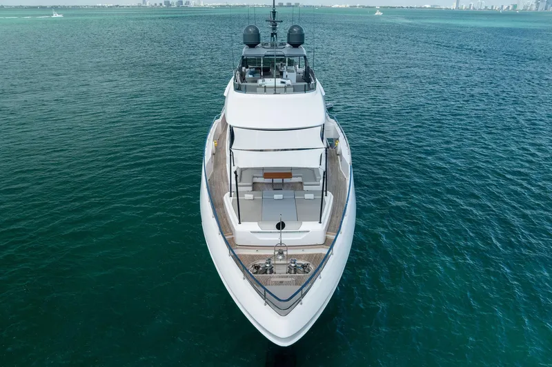Slide: The Image of Luxurious 2023 Custom Line Navetta 33 yacht cruising on open sea. - 14