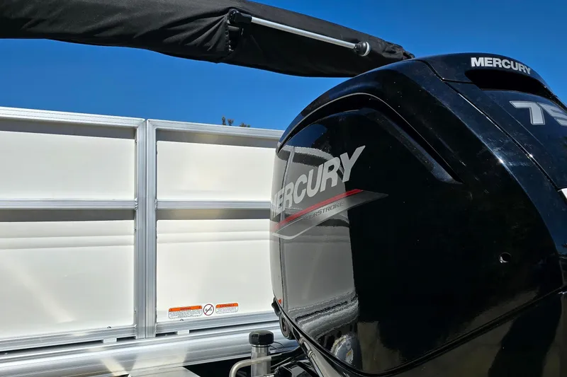 Slide: The Image of 2026 Sun Tracker Party Barge 18 DLX with Mercury outboard motor. - 3