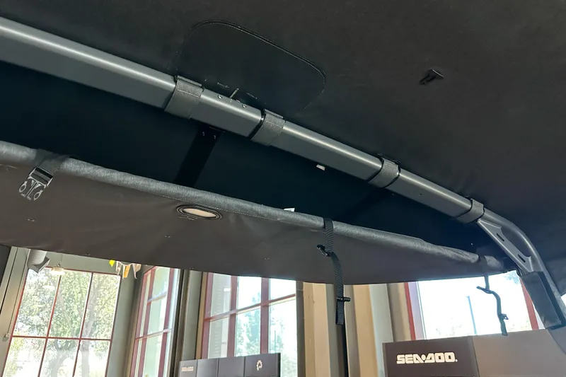 Slide: The Image of Interior view of 2026 Sea-Doo Switch Cruise Limited 18 canopy structure. - 16
