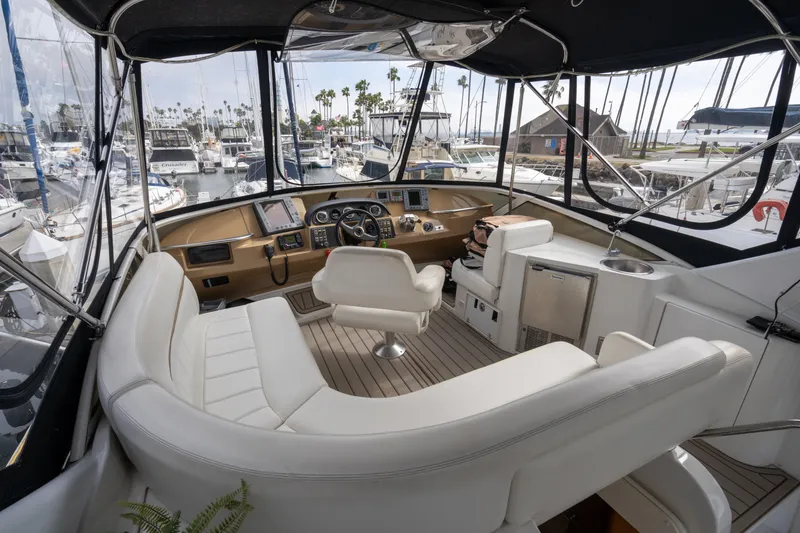 Slide: The Image of Interior of 2001 Carver 396 Motor Yacht at marina. - 8