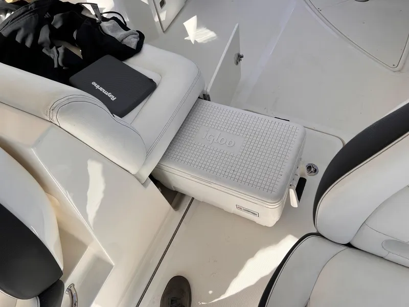 Slide: The Image of Interior of a Sea Ray SLX 350 boat with cooler. - 30