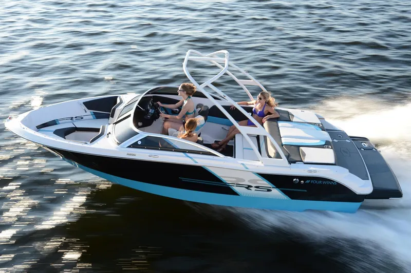 Slide: The Image of Manufacturer Provided Image: 2016 Four Winns H200RS speedboat cruising on water with passengers. - 6