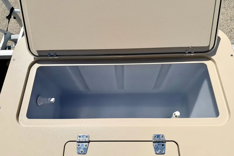 Slide: The Image of Open storage compartment on 2018 Sylvan 8522 Mirage Fish boat, showcasing interior space. - 55
