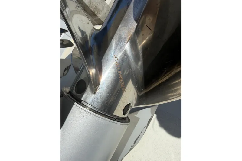 Slide: The Image of Close-up of a 2008 Hydra-Sports Vector 2900 CC boat propeller. - 7