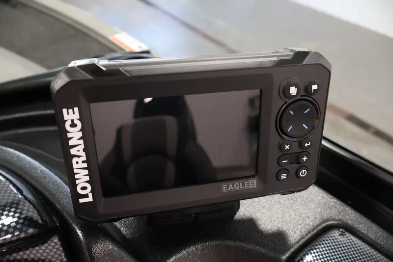 Slide: The Image of Lowrance Eagle 5 fish finder on 2027 Lowe Fishing Machine 1675WT dashboard. - 31