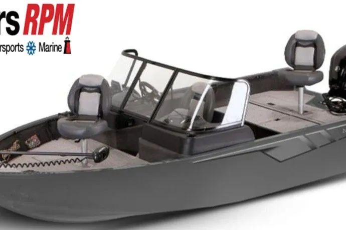 Slide: The Image of 2027 Lowe Fishing Machine 1675WT boat with seating and windshield, displayed by Rogers RPM. - 50