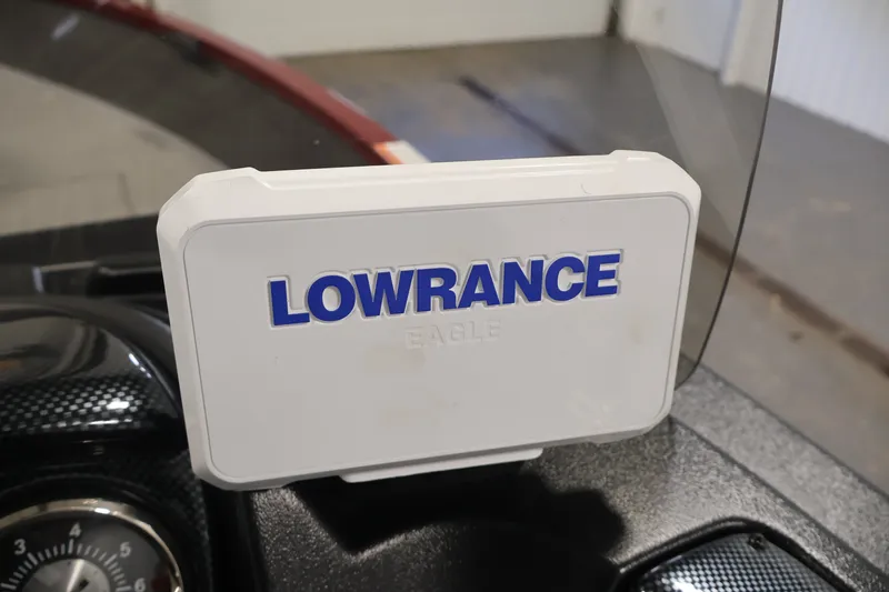 Slide: The Image of Lowrance Eagle device on 2027 Lowe Fishing Machine 1775SC dashboard. - 24