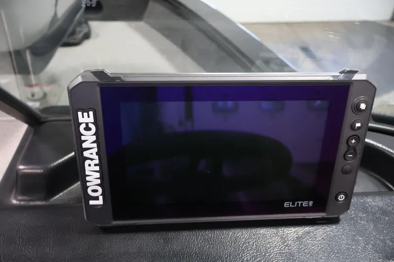 Slide: The Image of Lowrance Elite fish finder on 2027 Lowe Fishing Machine 1875 dashboard. - 20