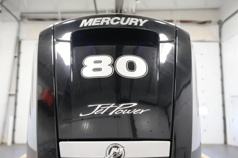Slide: The Image of Mercury 80 Jet Power engine on Lowe Roughneck RX1860 Tunnel Jet, 2027 model. - 29