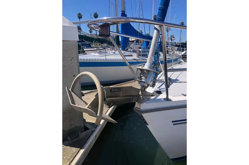 Slide: The Image of Catalina 36 MkII 1994 sailboat with Rocna anchor docked at marina. - 14