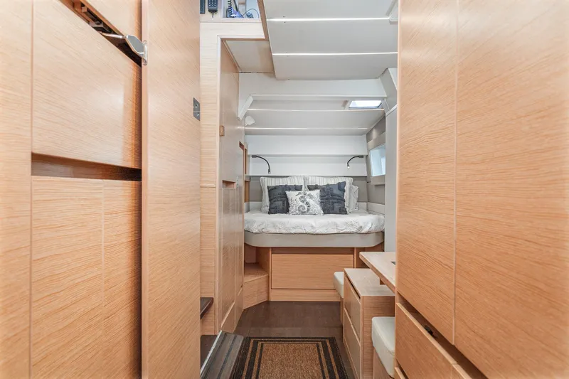 Slide: The Image of Interior of 2019 Nautitech 46 Open catamaran with cozy cabin and modern wood finish. - 31