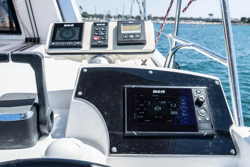 Slide: The Image of Cockpit of 2019 Nautitech 46 Open catamaran with B&G navigation instruments. - 30