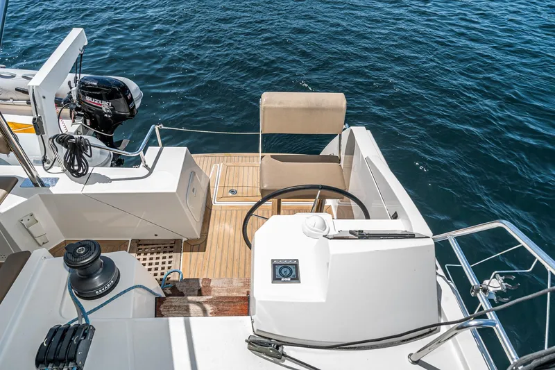 Slide: The Image of Helm of 2019 Nautitech 46 Open catamaran with ocean view. - 22