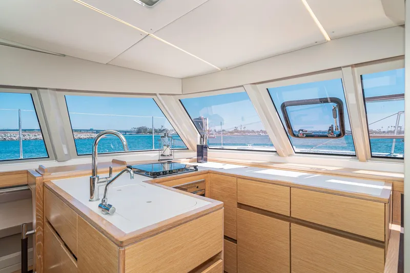 Slide: The Image of Modern kitchen interior on 2019 Nautitech 46 Open yacht with ocean view. - 17