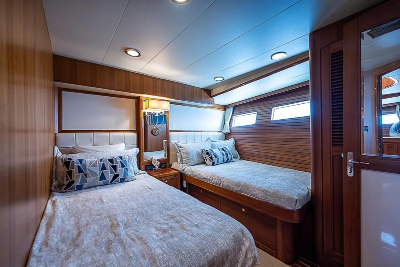 Slide: The Image of Luxurious twin cabin interior on 2014 Marlow 80 Explorer yacht. - 51