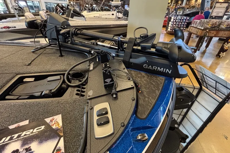 Slide: The Image of 2026 Nitro Z19 XL Pro boat with Garmin equipment, showcasing advanced fishing technology. - 2