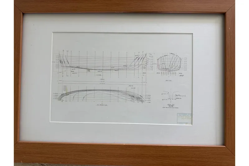 Slide: The Image of Framed technical drawing of a ship's hull design by Ocean Technical Services, 1997. - 27
