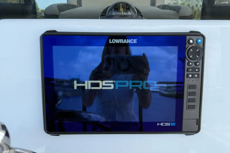 Slide: The Image of Lowrance HDS Pro display on 2017 Yellowfin 24 Bay CE boat dashboard. - 34