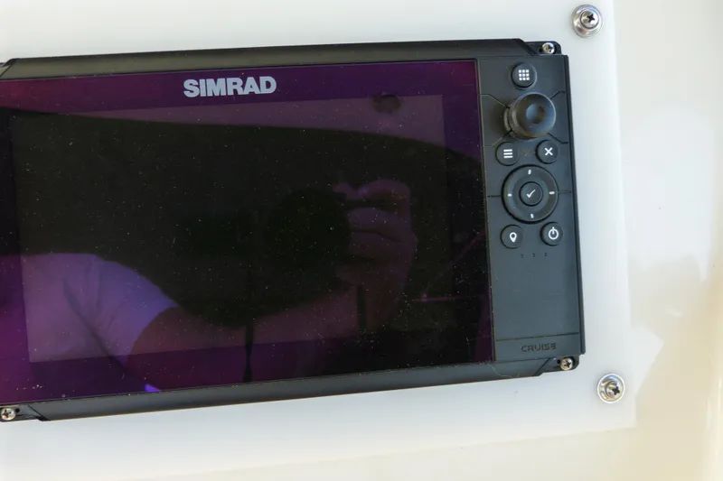 Slide: The Image of Simrad marine navigation system on 1995 Sea Ray Sundancer 370 boat. - 37