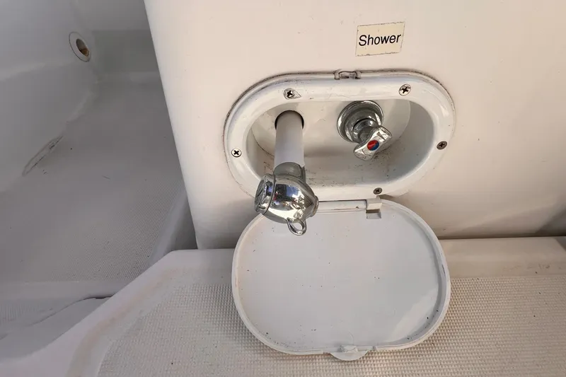 Slide: The Image of Outdoor shower on a 2015 Jeanneau Sun Odyssey 379 sailboat. - 14