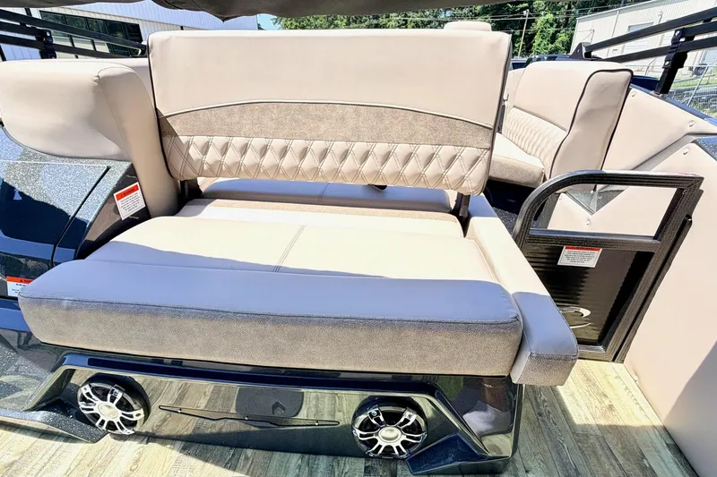 Slide: The Image of 2020 Crest Savannah 250 SLS boat interior with luxurious seating and modern design. - 6