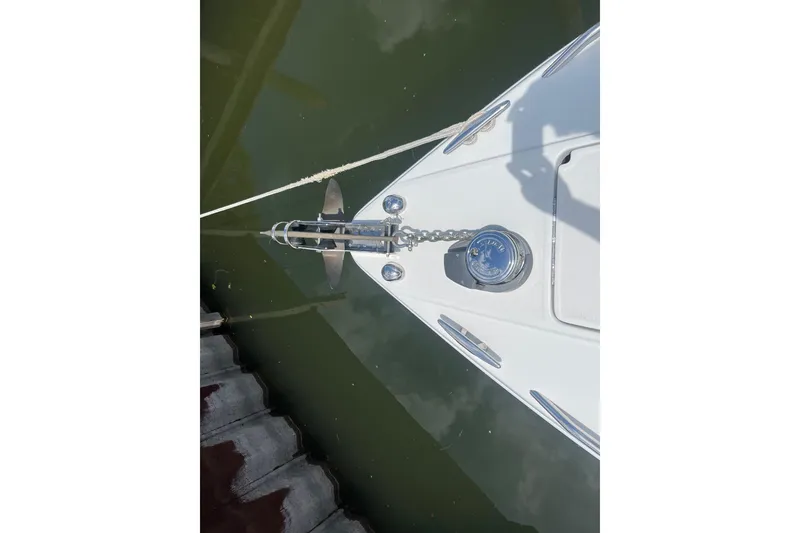 Slide: The Image of Bow of a 2002 Formula 330 Sun Sport boat with anchor and chain. - 34