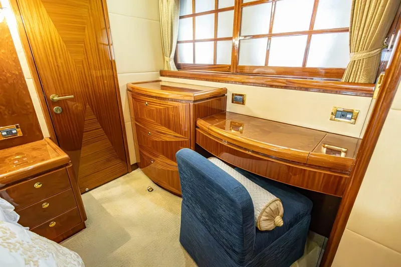 Slide: The Image of Luxurious interior of 2008 Hargrave Enclosed Skylounge MY yacht with elegant wood finishes. - 22