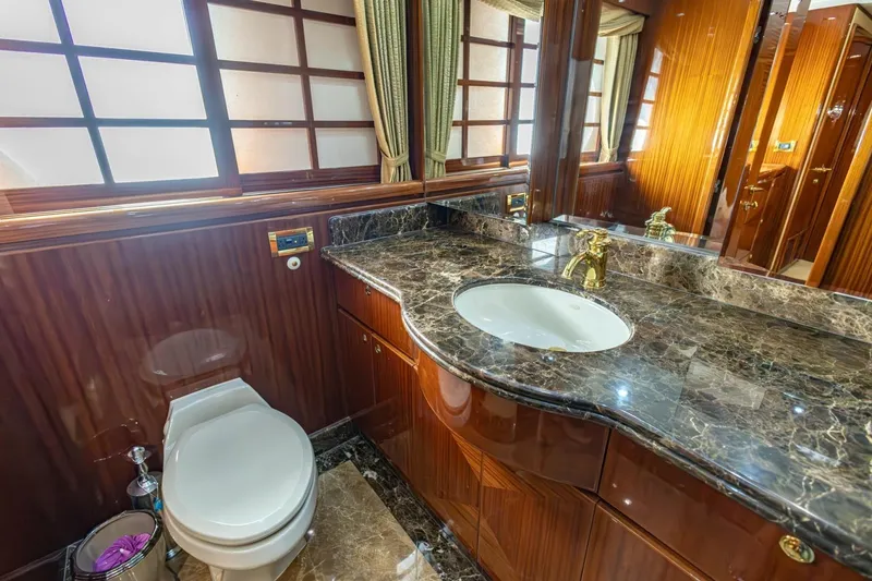 Slide: The Image of Luxurious bathroom in 2008 Hargrave Enclosed Skylounge MY with marble countertop and elegant fixtures. - 26