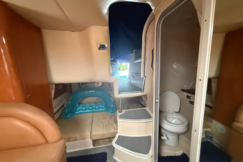 Slide: The Image of Interior of 2006 Four Winns 328 Vista boat with cabin and bathroom. - 44