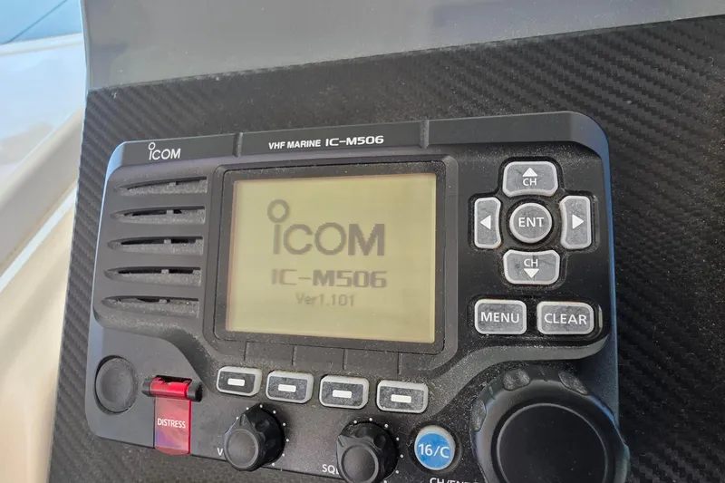 Slide: The Image of Icom IC-M506 VHF marine radio on 2004 Tiara Yachts 4000 Express. - 30