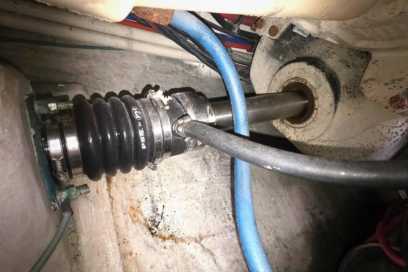 Slide: The Image of Engine compartment of a 2004 Tiara Yachts 4000 Express, featuring a PSS shaft seal. - 51