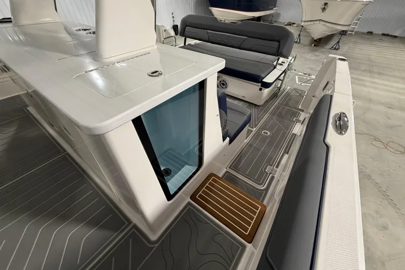 Slide: The Image of 2027 Regal 38 Surf boat interior with sleek seating and modern design. - 9