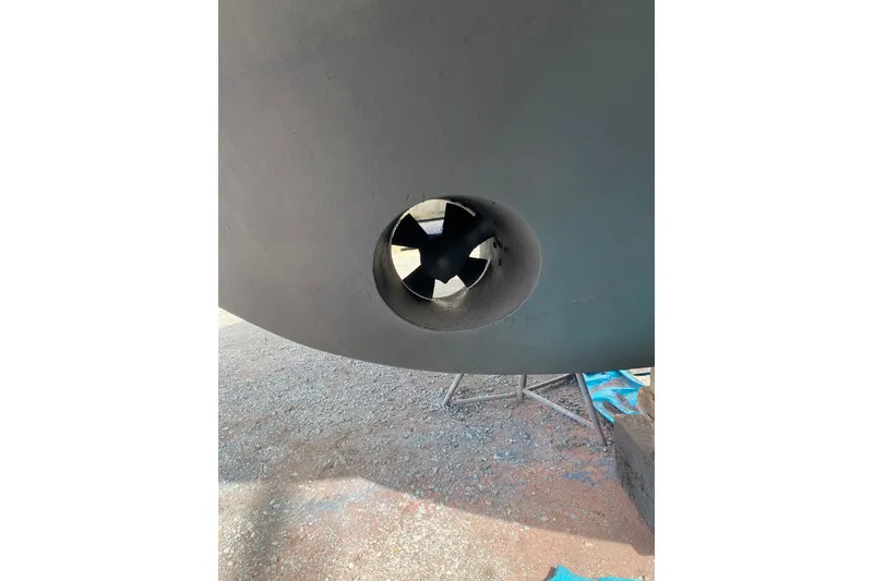 Slide: The Image of Close-up of a 2001 Navigator Yacht 5600 Pilothouse Classic bow thruster. - 5