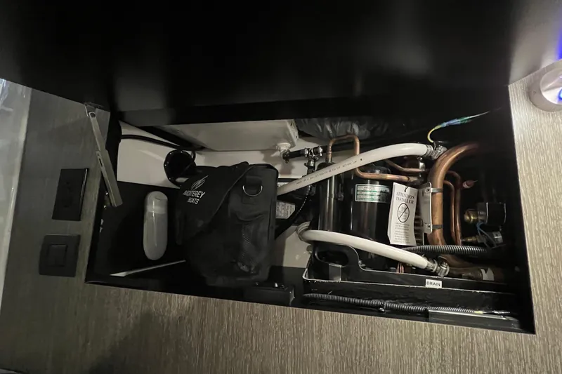 Slide: The Image of 2023 Monterey 378SS Super Sport engine compartment with wiring and components. - 28