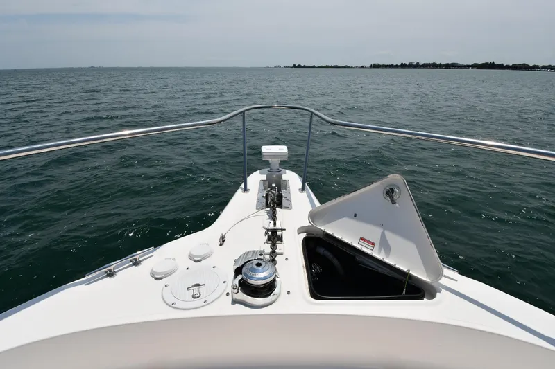 Slide: The Image of View from the bow of a Sea Ray Sundancer 460 looking out to open sea. - 5