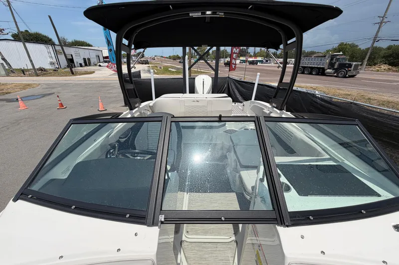 Slide: The Image of 2023 Sea Ray SPX 210 Outboard boat with sleek design and spacious interior. - 38