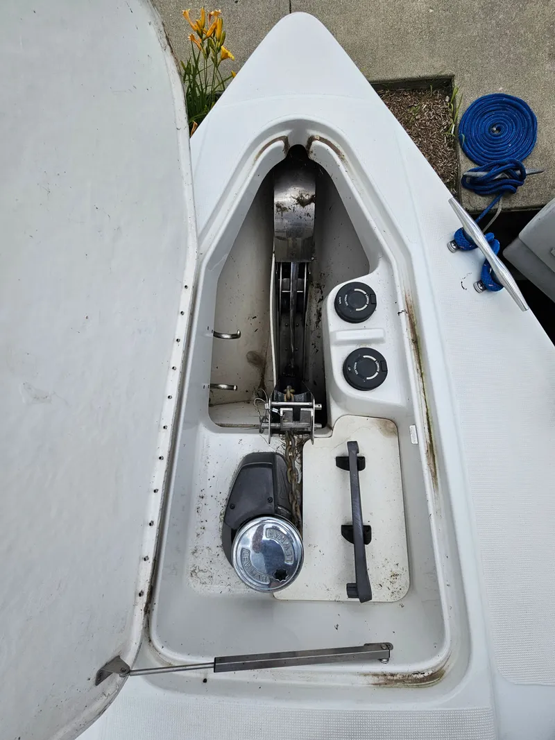 Slide: The Image of Boat anchor locker with windlass and rope. - 5
