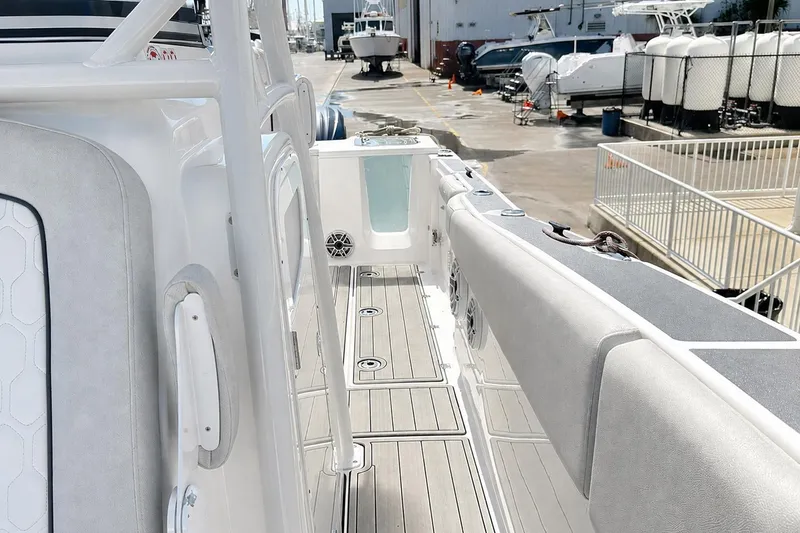 Slide: The Image of Sea Fox 228 Commander 2002 boat interior with sleek design and modern features. - 45