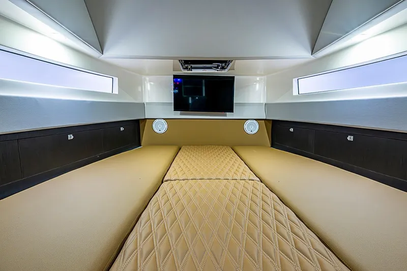 Slide: The Image of Luxurious interior cabin of 2021 Gulf Crosser 52 yacht with modern amenities. - 15