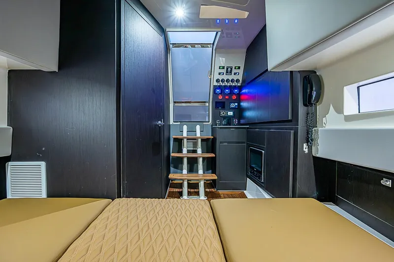 Slide: The Image of Luxurious interior of 2021 Gulf Crosser 52 yacht with modern amenities and sleek design. - 16