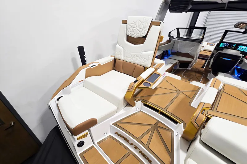 Slide: The Image of 2026 Nautique Super Air Nautique G23 Paragon interior with luxurious seating and modern design. - 19