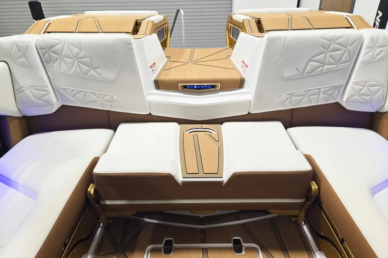 Slide: The Image of 2026 Nautique Super Air Nautique G23 Paragon interior with luxurious seating and modern design. - 18