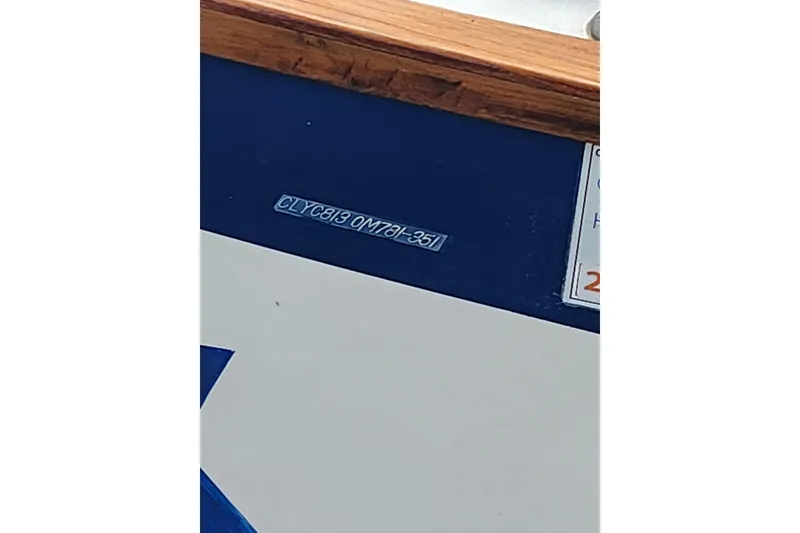 Slide: The Image of Hull identification number on a 1981 Columbia Yacht 10.7. - 12