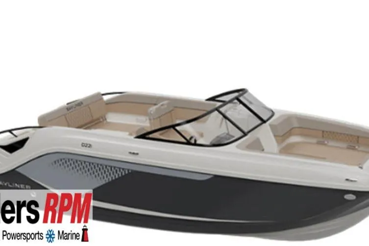 The Image of 2026 Bayliner D22I boat with sleek design and spacious seating. - 2